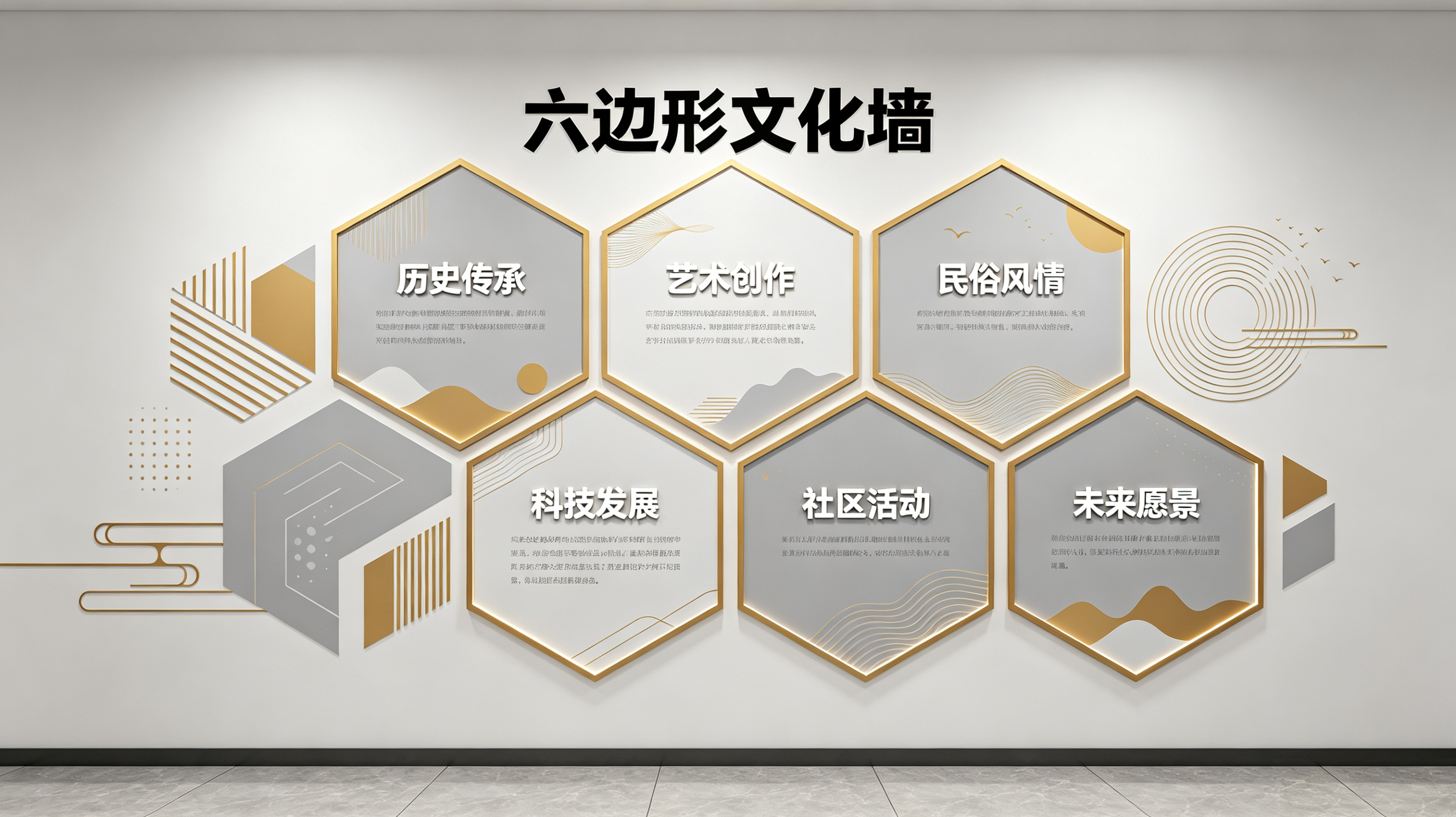 射阳企业文化墙 | 六边形信息美学